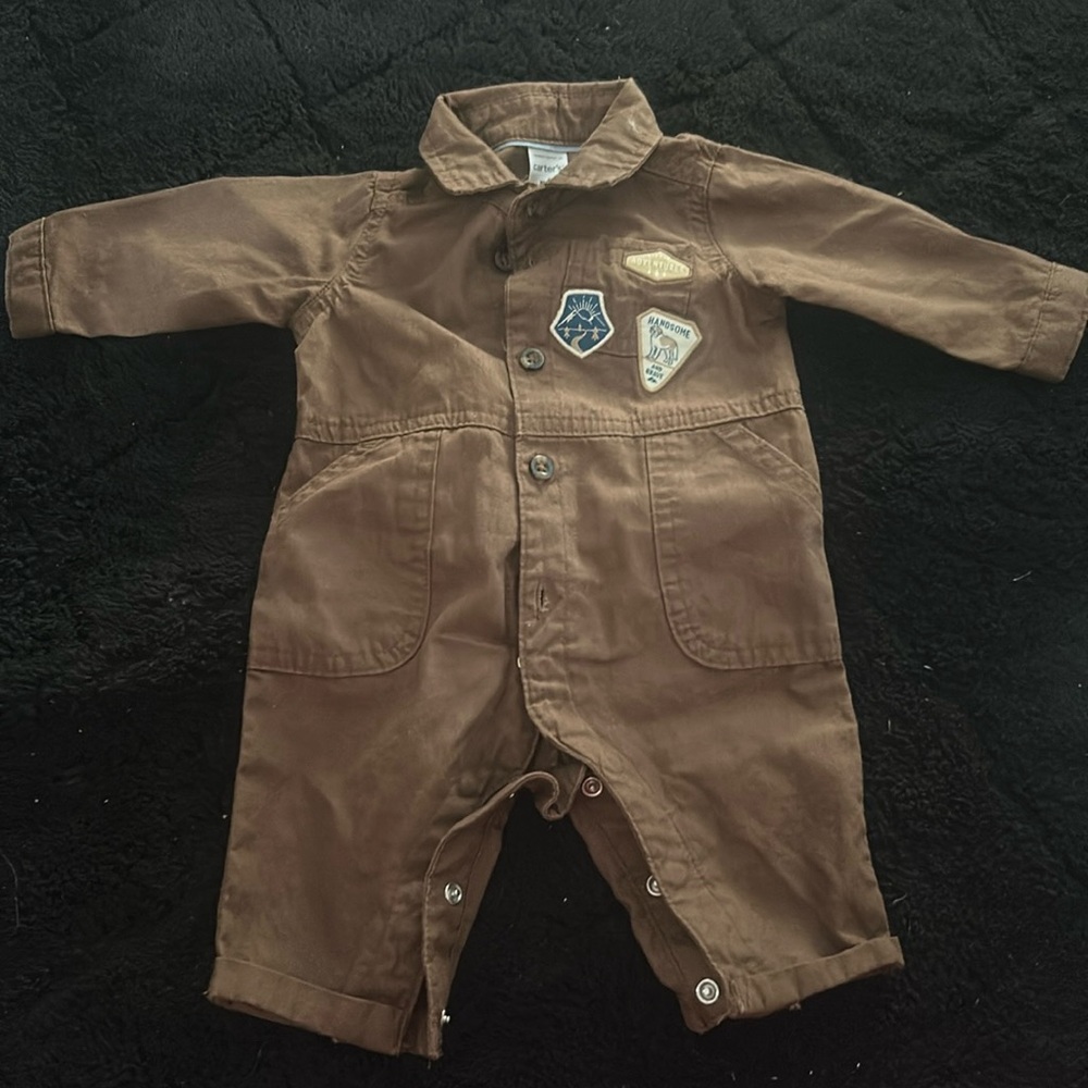 Newborn brown jumpsuit